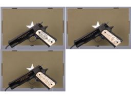 Three Cased WWII Commemorative Colt Government Model Pistols