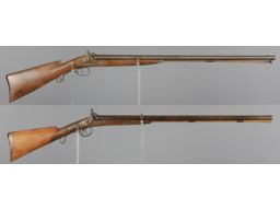 Two European Double Barrel Percussion Shotguns