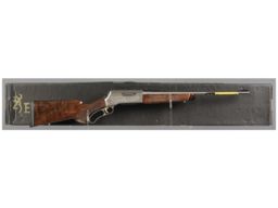 Engraved Browning BLR White Gold Medallion Rifle with Box