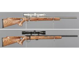 Two Savage Bolt Action Rimfire Rifles with Scopes