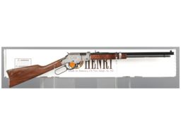 Engraved Henry Repeating Arms Silver Eagle Lever Action Carbine