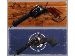 Two Italian Single Action Revolvers with Boxes