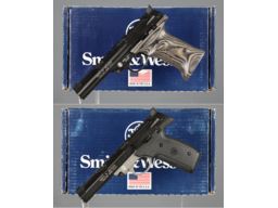 Two Smith & Wesson Model 22-A Semi-Automatic Pistols with Boxes