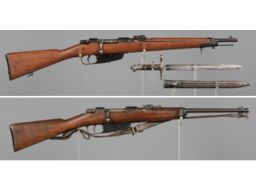 Two Italian Brescia Carcano Bolt Action Rifles with Bayonets
