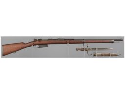 Antique Turkish Model 1890 Bolt Action Rifle with Bayonet