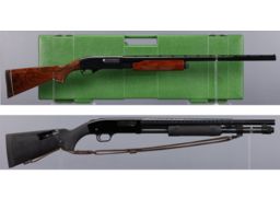 Two American Slide Action Shotguns 