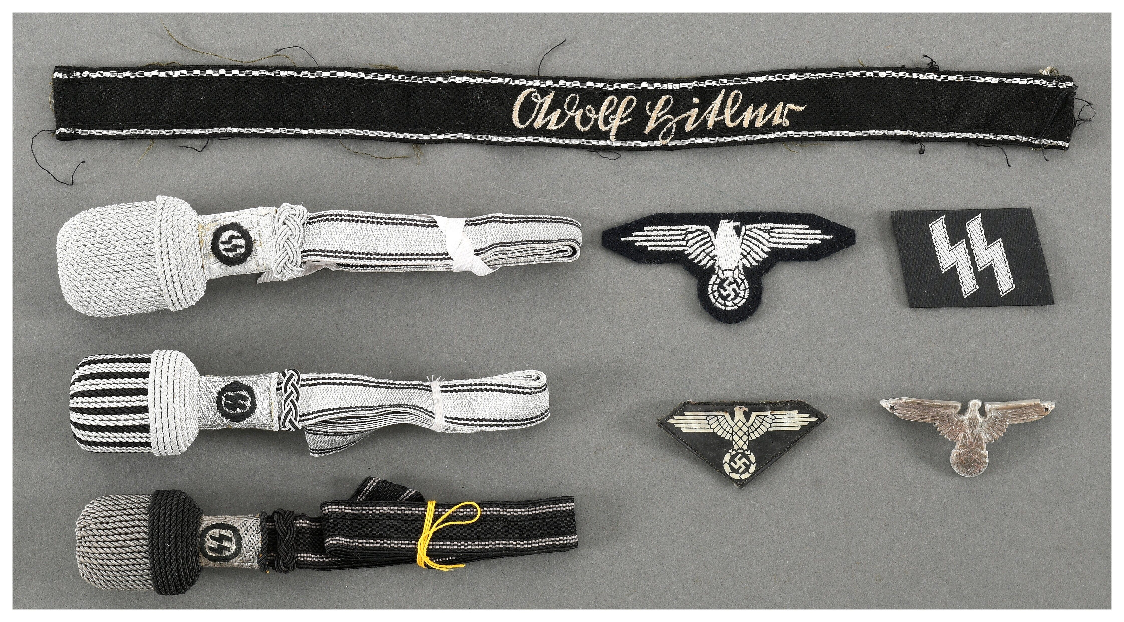 Group of World War II German SS Uniform Accoutrements | Rock Island Auction
