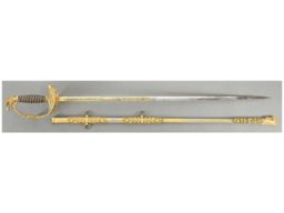 Gilded U.S. Eagle Head Pommel Dress Sword with Scabbard 