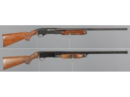 Two American Slide Action Shotguns