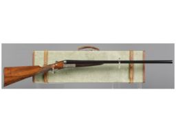 Factory Engraved Hussey Boxlock Double Barrel Shotgun with Case