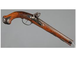 Engraved and Silver Inlaid Jacob Kuchenreuter Flintlock Pistol