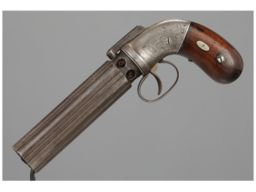 Engraved Ethan Allen Dragoon Percussion Pepperbox