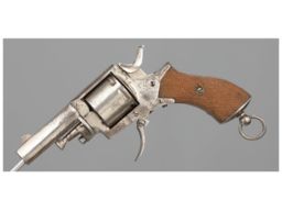 Antique Belgian Folding Trigger Double Action Revolver