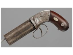 Engraved Allen & Thurber Concealed Hammer Pepperbox Revolver