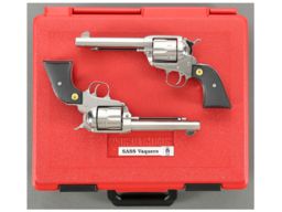 Cased Consecutive Pair of Ruger SASS New Vaquero Revolvers 