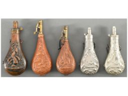 Five Muzzle Loading Flasks