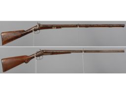 Two Antique European Double Barrel Shotguns 