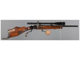 Unmarked Schuetzen Falling Block Rifle with Scope