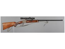 Engraved German Single Shot Rifle with Scope