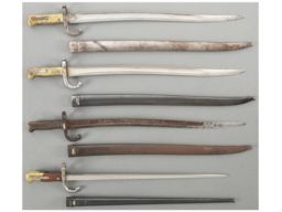 Four French Bayonets with Scabbards