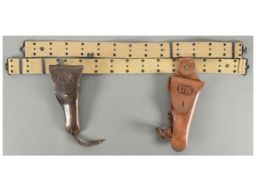 Two U.S. Marked Leather Holsters with Cloth Belts