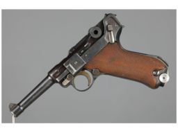 WWII German Mauser Banner "42" Date Luger Semi-Automatic Pistol 