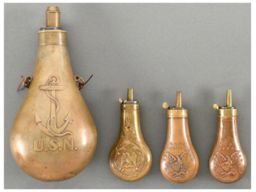 Four U.S. Pattern Powder Flasks