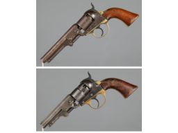 Two Cooper Double Action Percussion Revolvers