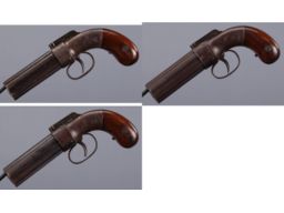 Three Allen & Thurber Bar Hammer Pepperbox Revolvers