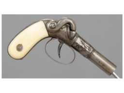 Allen & Thurber Tube Hammer Percussion Pistol with Ivory Grips