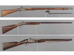 Three Antique Muzzleloading Percussion Longarms
