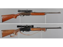 Two Remington Semi-Automatic Rifles with Scopes 