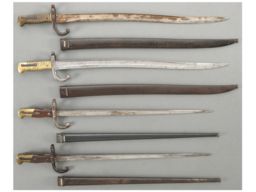 Four French Bayonets with Scabbards