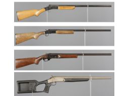 Four Single Shot Shotguns