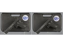 Two Colt/Walther Semi-Automatic Rimfire Pistols with Cases