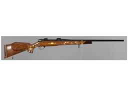 Weatherby Mark V Left Handed Bolt Action Rifle with Carved Stock