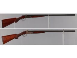 Two Ithaca Flues Model Hammerless Double Barrel Shotguns