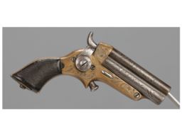 Engraved Eben T. Starr Four-Barreled Pepperbox Derringer