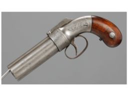 Factory Engraved Allen & Thurber Co. Percussion Pepperbox 