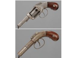 Two Allen & Wheelock Bar Hammer Percussion Hand Guns 