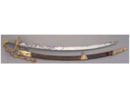 British Royal Navy Lion Pommel Officer's Sword with Scabbard