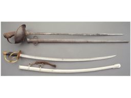Two Military Pattern Cavalry Sabers with Scabbards