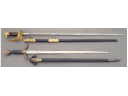 Two WWII Axis Powers Air-Force Officer's Sabers with Scabbards