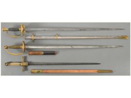 Three U.S. Military Officer's Swords with Scabbards
