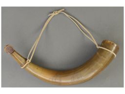 Powder Horn Inscribed with Ships and Houses