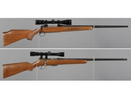Two Savage Bolt Action Rifles with Scopes