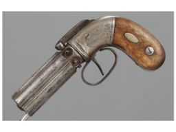 Engraved Allen & Thurber Small Pocket Size Percussion Pepperbox