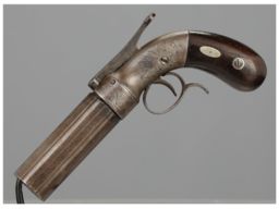 Engraved Stocking & Co. Single Action Pepperbox Revolver