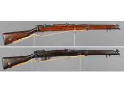 Two World War I British Lee-Enfield No. 1 Bolt Action Rifles