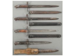 Four Italian Bayonets with Scabbards